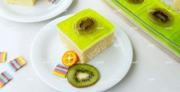 طرز تهیه کیکِ پودینگِ ژله ای؛ ????کیک با روکش ژله و پودینگ!